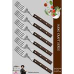 Lazbisa MTF-061 Hand Craft Serisi Steak Et Yemek Kahvaltı Çatalı Mutfak 6'lı Bıçak Set