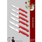 Lazbisa MTF-216 Silver Serisi Mutfak Et Ekmek Sebze Meyve 6'lı Bıçak Set