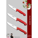 Lazbisa MTF-220 Silver Serisi Mutfak Et Ekmek Sebze 3'lü Bıçak Set