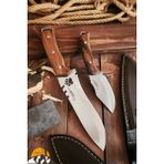 Lazbisa Outdoor Piknik Bıçak 2 Li Set Kamp Bıçağı Çakısı Mutfak Bıçağı Kılıflı El Yapımı ( Ceviz Ağacı Sap )