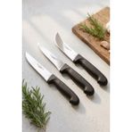 Lazbisa Silver Eco Serisi 3 Lü Mutfak Bıçağı Kurban Et Ekmek Sebze Mutfak Bıçak Seti Siyah Sap ( ECO-234 )