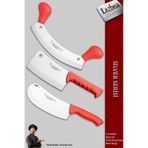 Lazbisa Silver Serisi Pide Börek Mutfak Bıçağı Salata Pizza Bıçak Kıyma Ve Tavuk Satırı 3 Lü Set ( Mft-376 )