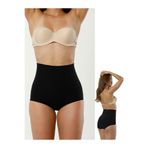 Lazer Kesim 2 Beden İncelten Kadın Hayalet Slip Dikişsiz Korse, Siyah, 2XL