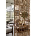 Lazer Kesim Sarkıt Paravan, Ahşap Separatör, Oda Bölücü 4'lü Panel Levha - 34 x 34 Cm - Kahverengi