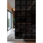 Lazer Kesim Sarkıt Paravan, Ahşap Separatör, Oda Bölücü 4'lü Panel Levha Modern Model - 34 x 34 Cm - Ahşap - Siyah