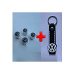 Lazer Store Volkswagen ile Uyumlu Logolu Alüminyum Sibop Kapağı ve Silikon Anahtarlık