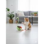 lazerli Kuğu Kedi Oyuncağı – Hareketli Hacıyatmaz & Mama Dağıtıcı – Etkileşimli Egzersiz Oyuncağı