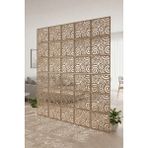 Lazerus Cnc Markalama Spiral Desenli Modüler Paravan Oda Bölücü Panel Seti (Ahşap Görünümlü) 4 Adet - 35X35