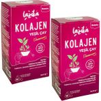 Lazika (2'Lİ Set) Kolajenli Yeşil Çay (2*18'li Pla Pramit Poşet)-Normal Cilt Ve Eklem Sağlığı,Hibiskus,Portakal Kabuğu,Kuşburnu, Selenyum... - 27 Gr