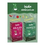 LAZİKA Süper Çay Seti ( Prebiyotik, Peptid Kolajen Yeşil Çay) Normal Sindirim, Cilt Ve Eklem Sağlığını Destekler