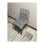 lazilla Eco Gri Sandalye Minderi Özel Düğme Dikişili Bağcıklı 40x40cm