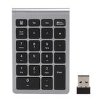 Lazmin112 Sayısal Tuş Takımı Kablosuz 22 Tuşlu USB,XP/7/8/10, Ergonomik Tasarım, Hızlı Geri Tepme, 80 Saat Kullanım Süresi (Demir Grisi)