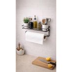 LAZORİAE Metal Mutfak Duvar Rafı Kağıt Havluluklu – Modern Tasarım 17×29×10