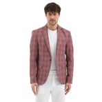 Lazue Erkek Bordo Poliviskon Kumaşlı Slim Fit Mono Yaka Spor Blazer Ceket Bordo 48
