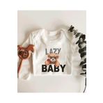 Lazy Baby Uzun Kol Çıtçıtlı Organik Bebek Body, 2 Yaş
