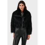 Lazzerini Tiziana Regular Fit Ceket Yaka Fermuarlı Kürk Bayan Kürk 68912367948PR116 - S - Siyah