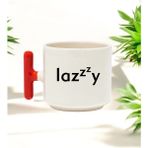 Lazzy Tasarımlı Kırmızı T Kulplu Seramik Baskılı Kupa Bardak 250 ml - 1 Adet