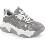 LBR Libero L083.65137 Gri Hakiki Deri Kadın Sneaker Yüksek Tabanlı Rahat Spor Ayakkabı