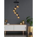 Lbx Lighting Box Yıldız Home Alista 6.lı Sarkıt Rustik Siyah Avize