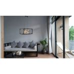 Lbx Lighting Box Yıldız Home Çubuklu Profil 2.li Siyah-Bakır Bal Camlı Avize