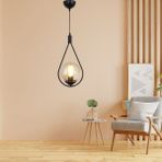 Lbx Lighting Box Yıldız Home Damla Uyum Tekli Siyah Bal Cam Avize - 1