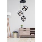 Lbx Lighting Box Yıldız Home Küp 3.lü Rustik Siyah Avize