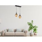 Lbx Lighting Box Yıldız Home Örümcek 2.li Siyah-Eskitme Bal Camlı Sıralı Avize