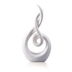 LC LCdecohome Modern Soyut Sanat Masa Dekorasyonu - Seramik Heykel Oturma Odası için Modern Beyaz Süsler Harika Hediye Fikri Ev Dekoru 12,7 x 6,3 x 26,5 cm