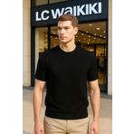 LC Waikiki %100 Pamuk Çizgili Desenle Lüks Tasarım Yazlık Kısa Kollu Erkek Triko Tişört - T-shirt
