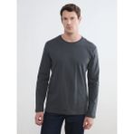 LC Waikiki Antrasit Bisiklet Yaka Uzun Kollu Erkek Tişört - 3XL