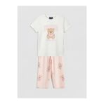 LC Waikiki Ayı Teddy Baskılı Kız Çocuk Kaprili Pijama Takımı (S6)