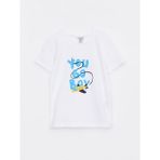 LC Waikiki Baby Bisiklet Yaka Kısa Kollu Baskılı Erkek Bebek Tişört - 4 - 5 Yaş - Beyaz