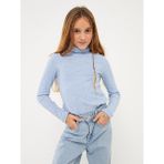 LC Waikiki Balıkçı Yaka Uzun Kollu Kız Çocuk Tişört - 9 - 10 Yaş - Mavi