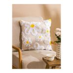 LC Waikiki Bej Çiçek Desenli Kırlent Kılıfı 45X45 cm (S6)