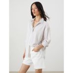 LC Waikiki Bej Çizgili Oversize Kadın Gömlek - XS