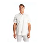 LC Waikiki Bej Regular Fit Kısa Kollu Ekose Erkek Gömlek