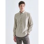 LC Waikiki Bej Regular Fit Uzun Kollu Armürlü Erkek Gömlek - XL