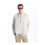 LC Waikiki Bej Regular Fit Uzun Kollu Armürlü Erkek Gömlek