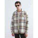 LC Waikiki Bej Regular Fit Uzun Kollu Ekose Erkek Oduncu Gömlek - XL