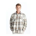 LC Waikiki Bej Regular Fit Uzun Kollu Ekose Erkek Oduncu Gömlek