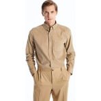 LC Waikiki Bej Regular Fit Uzun Kollu Kadife Erkek Gömlek - XS