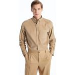 LC Waikiki Bej Regular Fit Uzun Kollu Kadife Erkek Gömlek