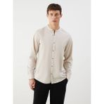 LC Waikiki Bej Relaxed Fit Hakim Yaka Uzun Kollu Erkek Gömlek - S