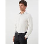 LC Waikiki Bej Slim Fit Uzun Kollu Armürlü Erkek Gömlek - XS