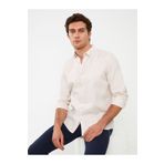 LC Waikiki Bej Slim Fit Uzun Kollu Armürlü Erkek Gömlek
