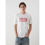 LC Waikiki Beyaz Bisiklet Yaka Marvel Baskılı Penye Erkek Tişört - XL