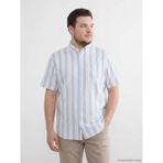 LC Waikiki Beyaz Regular Fit Çizgili Armürlü Erkek Gömlek - 3XL