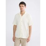 LC Waikiki Beyaz Regular Fit Resort Yaka Armürlü Erkek Basic Gömlek - XS