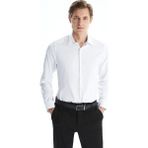 LC Waikiki Beyaz Slim Fit Armürlü Erkek Basic Gömlek