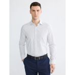 LC Waikiki Beyaz Slim Fit Çizgili Poplin Erkek Gömlek - 2XL